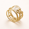 Dunne Goudkleurige Ring met Parelaccent