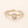 Vintage kristallen kaars gouden ring