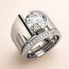 Stralende zilveren ring met zirkonia