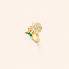 Elegante gouden ring met draaiend bloemmotief