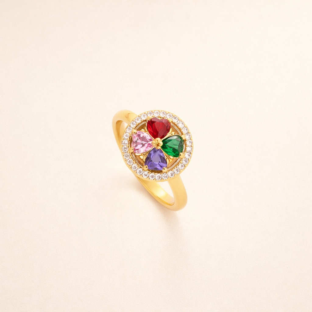 Zacht gouden ring met hartjesdesign