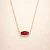 Elegante gouden ketting met ovale robijn