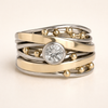 Elegante gouden ring met zirkonia in vintage stijl