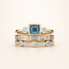 Zachte blauwe zirkonia ring met verfijnde afwerking