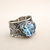 Elegante ring met saffier in roségoud