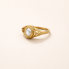 Elegante parelring in antiek zilver