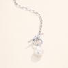 Elegante zilveren ketting met zoetwaterparel