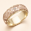 Elegante gouden ring met rozenbloem ontwerp