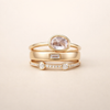 Elegante gouden ring met zirkonia in vintage stijl