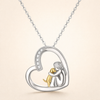 Sterling Zilveren Ketting – Hart & Hond Ontwerp met Zirkonia
