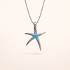 Blauwe Opal en Zilveren Zeester Ketting