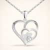 Sterling Zilveren Poot & Hart Ketting met Zirconia