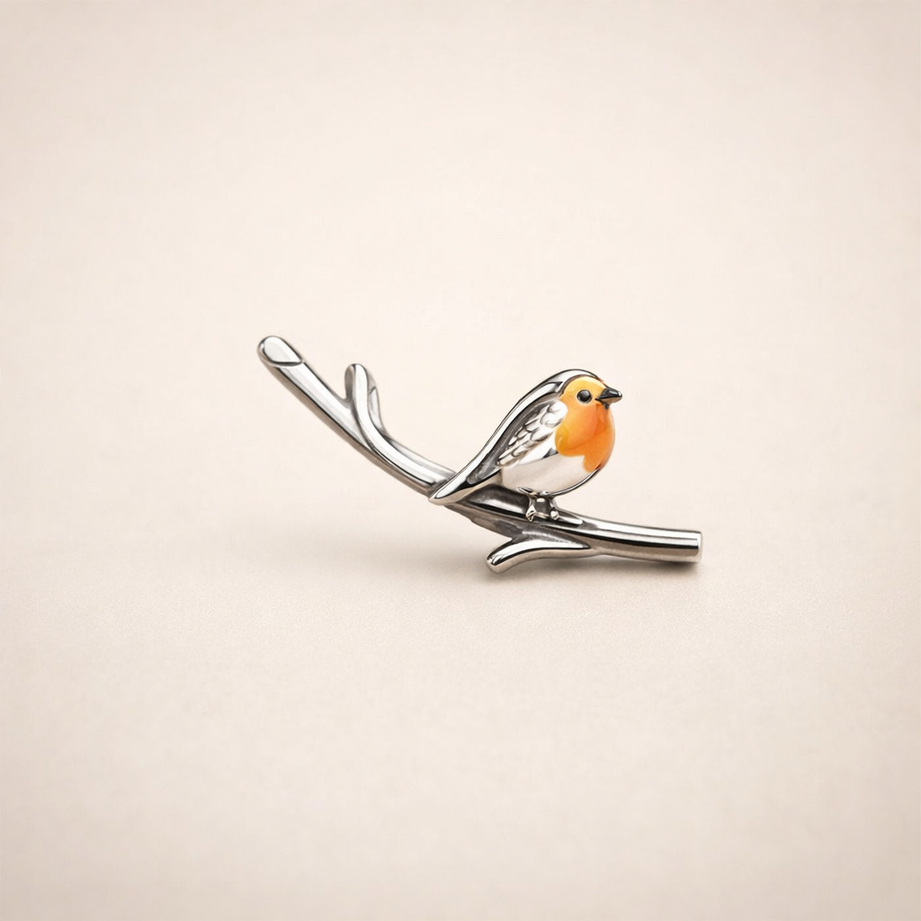 Vintage Birdie Zilveren Oorbellen.