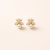 Honingbij Parel Stud Oorbellen – Elegante Gouden Sieraden voor Vrouwen