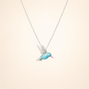 Sterling Zilveren Emaille Kolibrie Ketting