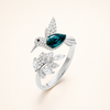 Verstelbare Hummingbird Sparkle Ring met Rhinestone Diamant