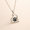 Hartvormige Hondenpootafdruk Ketting met Zirkonia