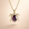 Paarse Kristallen Schildpad Hanger Ketting