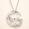 Maan Vogel Vintage Zilveren Hanger Ketting