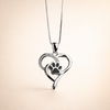 Roestvrijstalen Infinity Ketting met Hart & Poot
