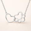 Sterling Zilveren Pootafdruk Ketting – Hart Kristal Hanger