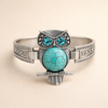 Vintage Uil Turquoise Charm Armband
