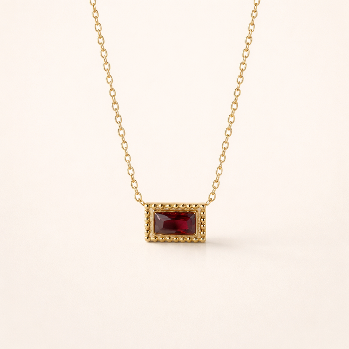 Baguette Geboortesteen Ketting.