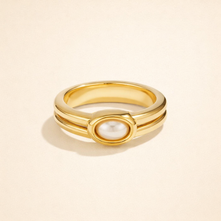 Chunky Parels Gouden Ring