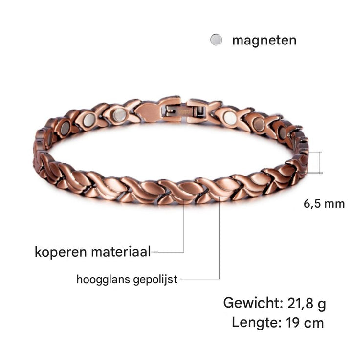 Koperen Magnetische Armband met Visdesign en Elegante Stijl