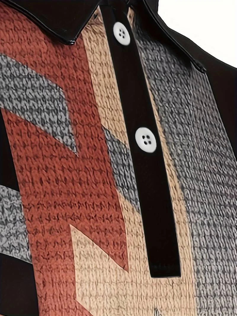 Herenpolo met 1/4 knopen in vintage stijl - Gunter