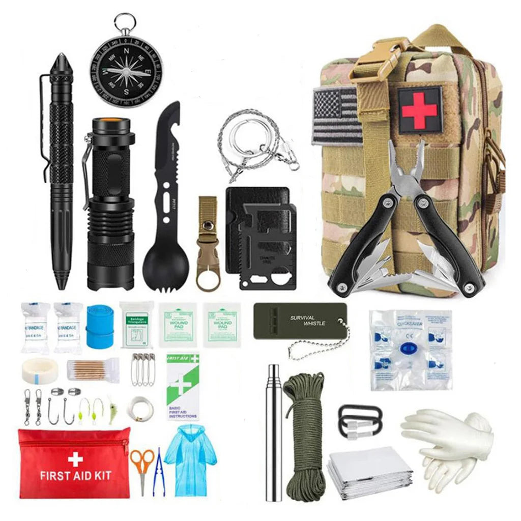 SurvivorBuddy - Complete EHBO & Survival Set met Compacte Trauma Tas voor Outdoor Avonturen