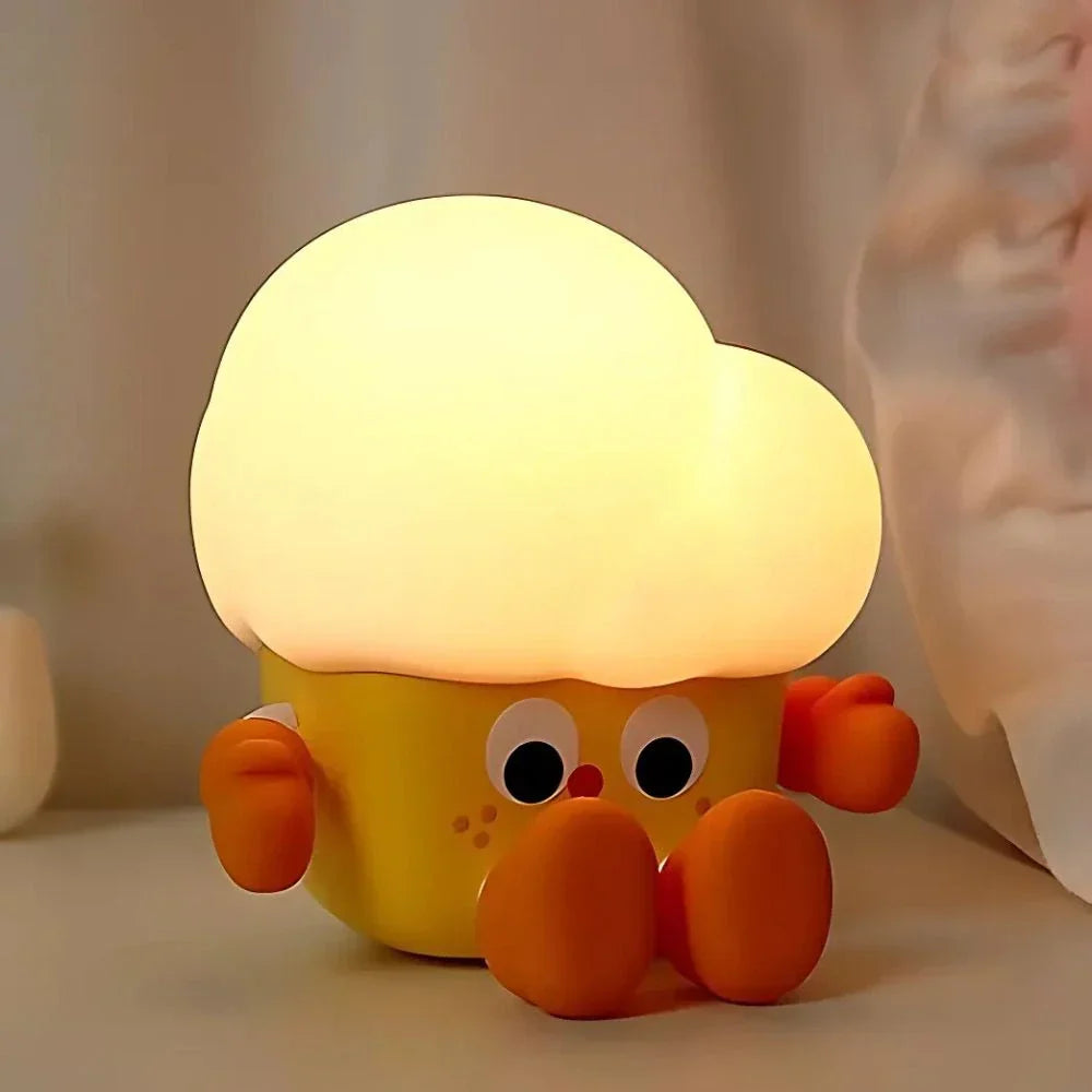 Schattig nachtlampje met figuurtje voor naast je bed, touchbediening, oplaadbare lamp