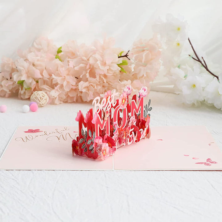 Moederdag 3D-bloemenkaart, uniek aandenken voor haar