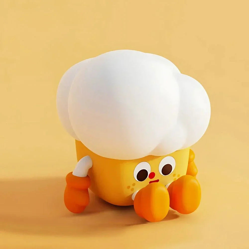 Schattig nachtlampje met figuurtje voor naast je bed, touchbediening, oplaadbare lamp