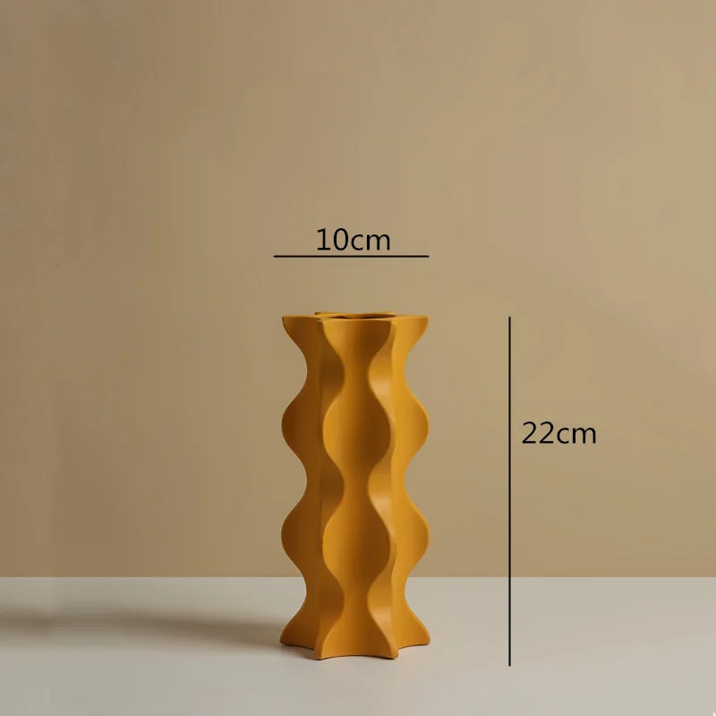 ModernVibe - Geometrische Keramische Bloemenvaas Voor Stijlvolle Woondecoratie