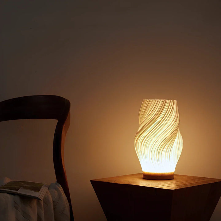 Eigentijdse accentlamp, stijlvol golfontwerp met instelbare gloed