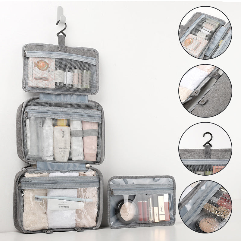 Travelique reisorganizer voor cosmetica | Compact en waterdicht | Met 4 vakken en 360° haak | Voor dames en heren