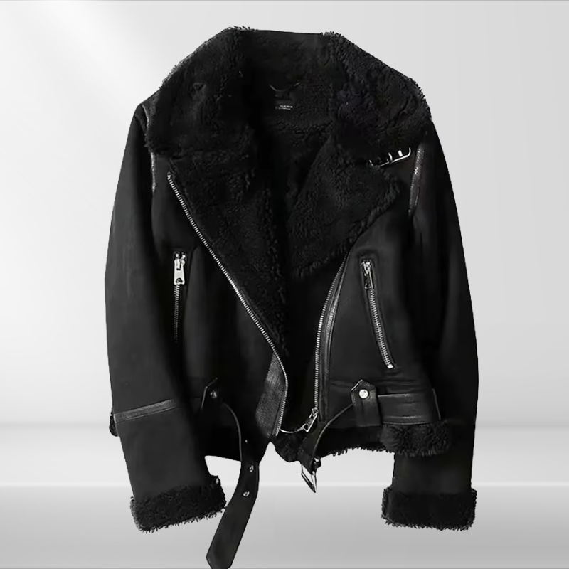 Dames sherpa bomberjack van fleece met rits – Amira
