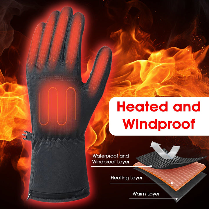 Verwarmde winterhandschoenen, oplaadbaar met 3 warmtestanden voor koud weer