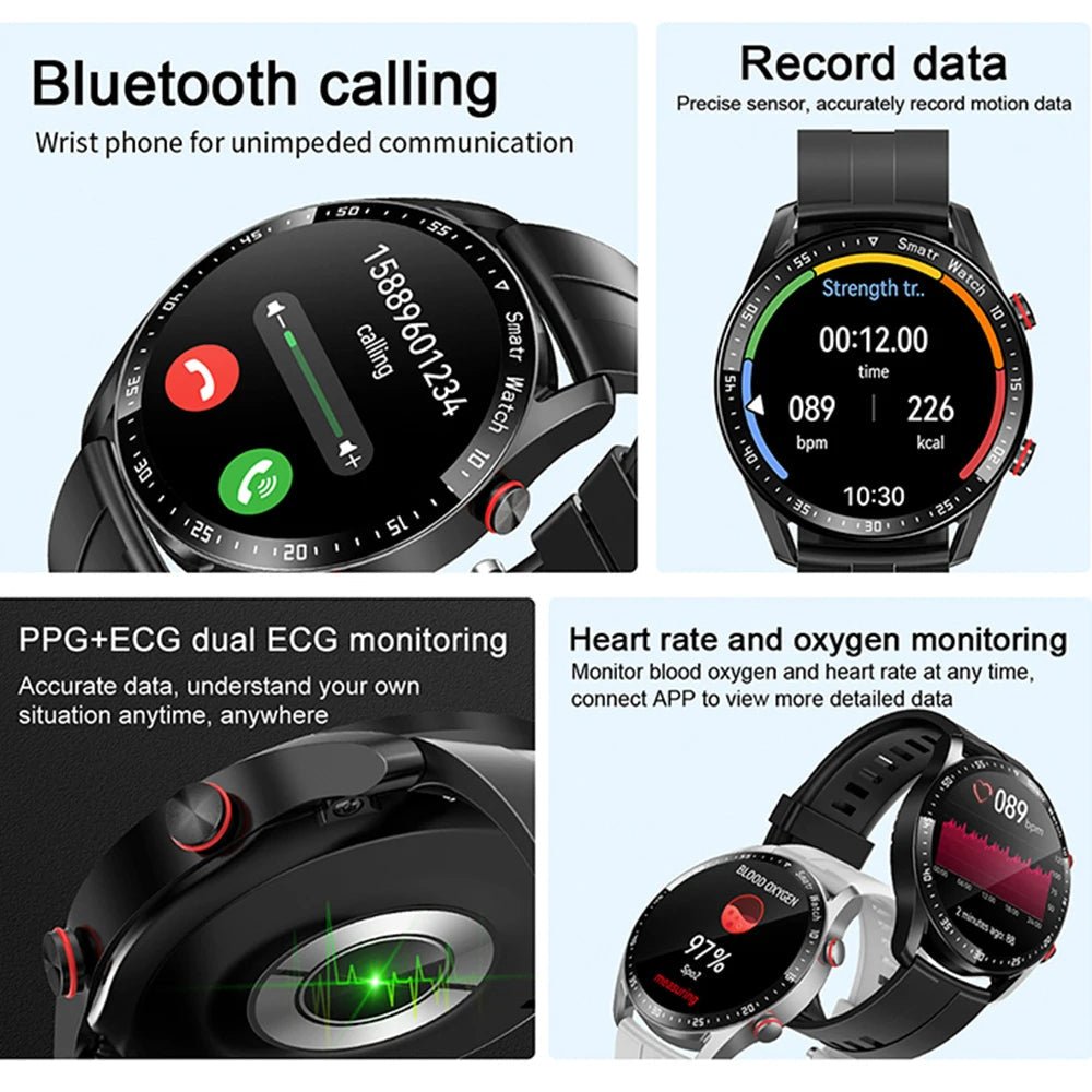 ECG & Hartslag Waterdichte Smartwatch met Bluetooth Bellen – Virex