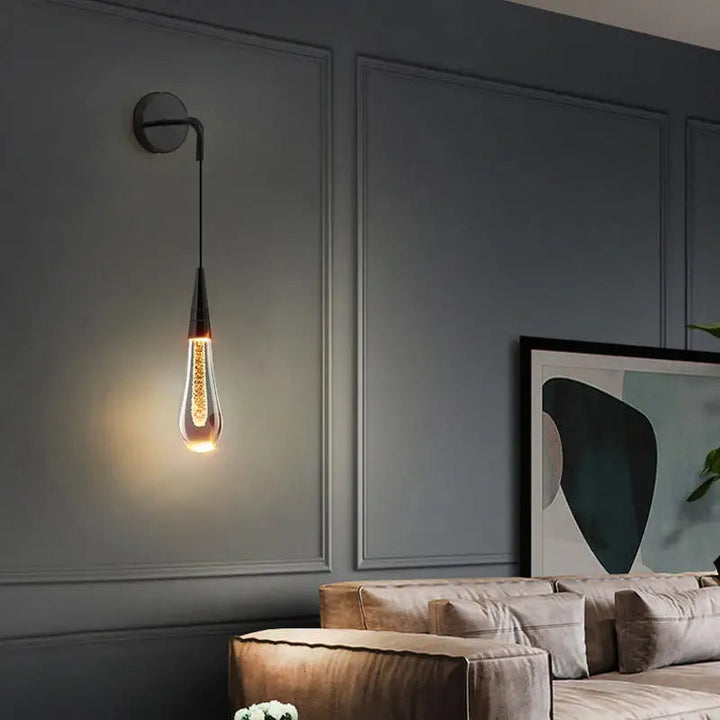Druppelvormige wandlamp met warme glans - Solena