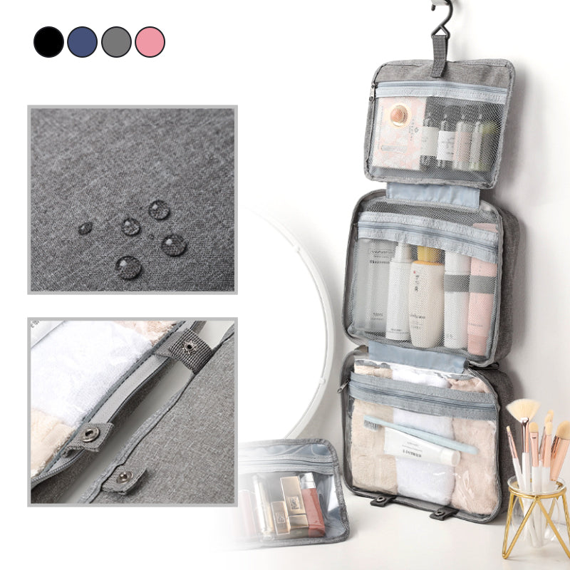 Travelique reisorganizer voor cosmetica | Compact en waterdicht | Met 4 vakken en 360° haak | Voor dames en heren