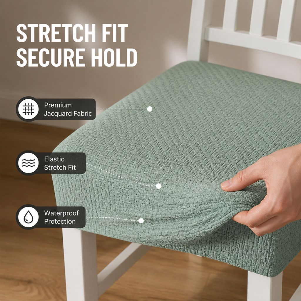 Waterdichte elastische geweven stoelhoezen, antislip jacquard-polyester