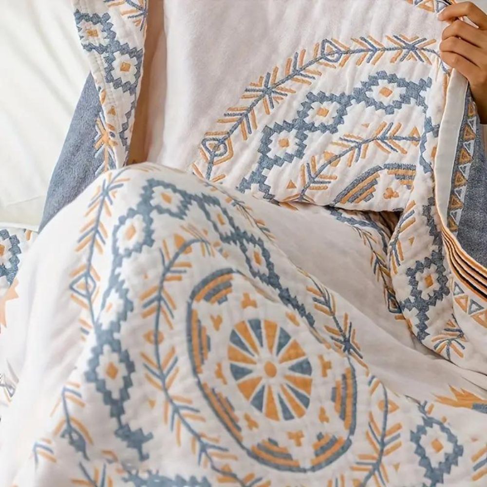 Boho plaid van katoen met mandala