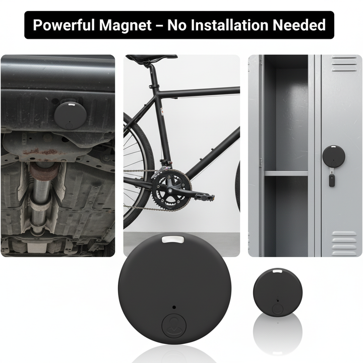 Magnetische mini-GPS-tracker met realtime locatie, bewegingsmeldingen en audiobewaking