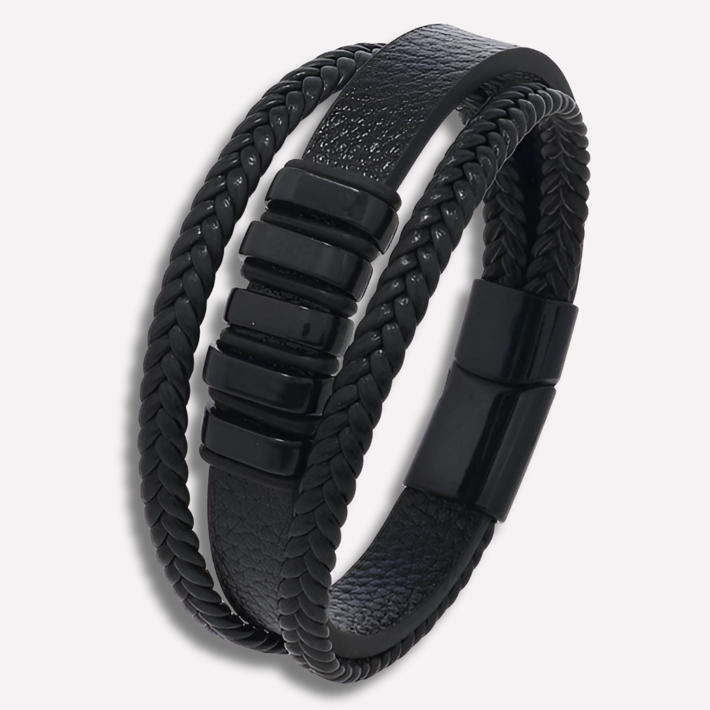Stijlvolle lederen armband mannen