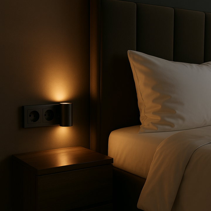Luxe stopcontactnachtlampje met schemersensor, dimbare warme led