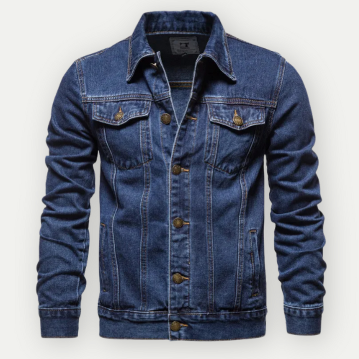 Heren denim truckerjack, klassieke stijl voor dagelijks gebruik