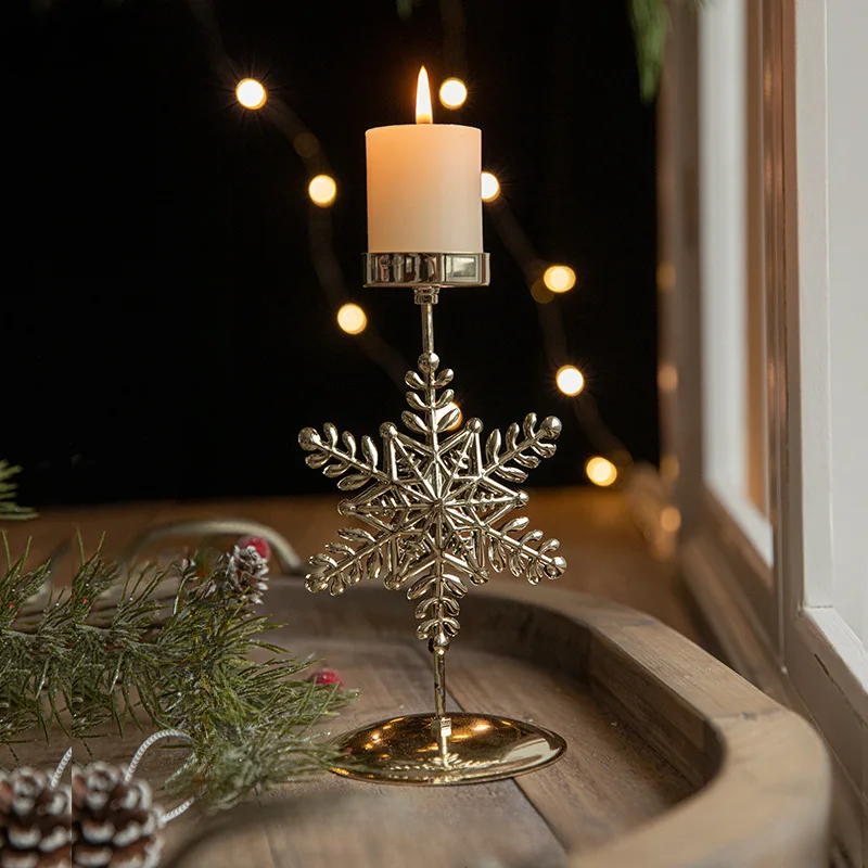 GoldenGlim - Gouden Kerstboom & Ster Kaarsenhouder Voor Feestelijk Decor