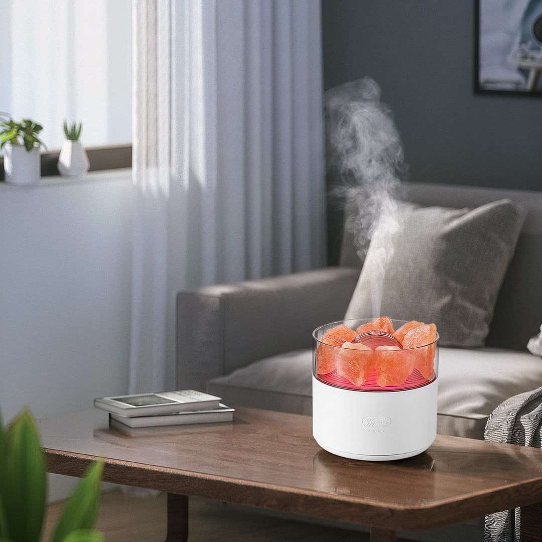 Aroma diffuser met zoutkristal, 7 ledkleuren en 2 standen